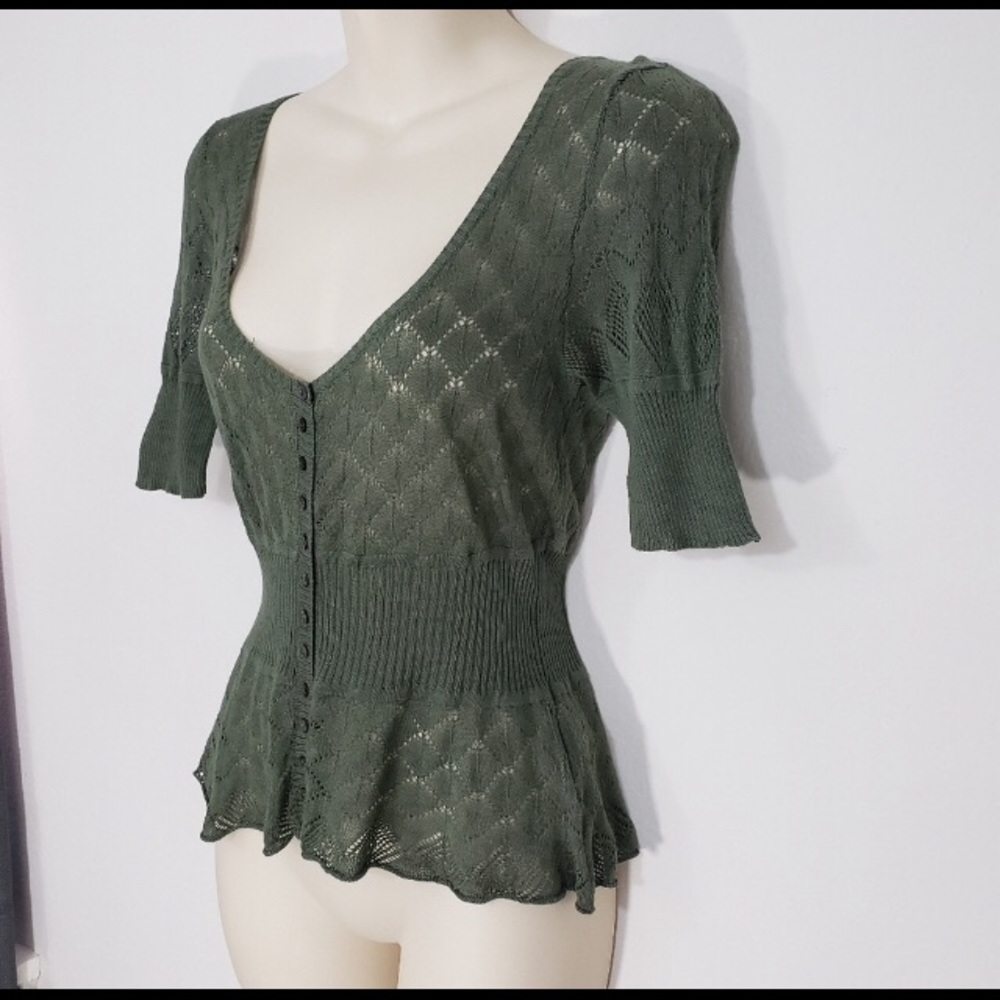 Free People Knitted V-Neck Button Down Cardigan - Picture 4 of 9